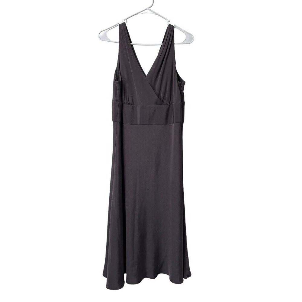 J Crew Purple Sophia Fit Flare Silk Midi Dress Women Size 14 Formal Modern City